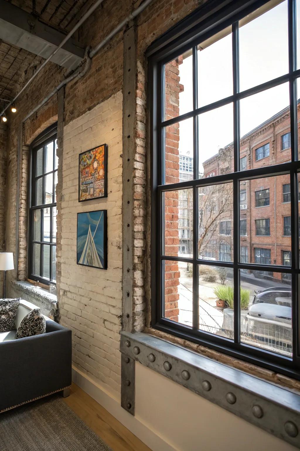 Metal trim adds an industrial edge and urban feel.