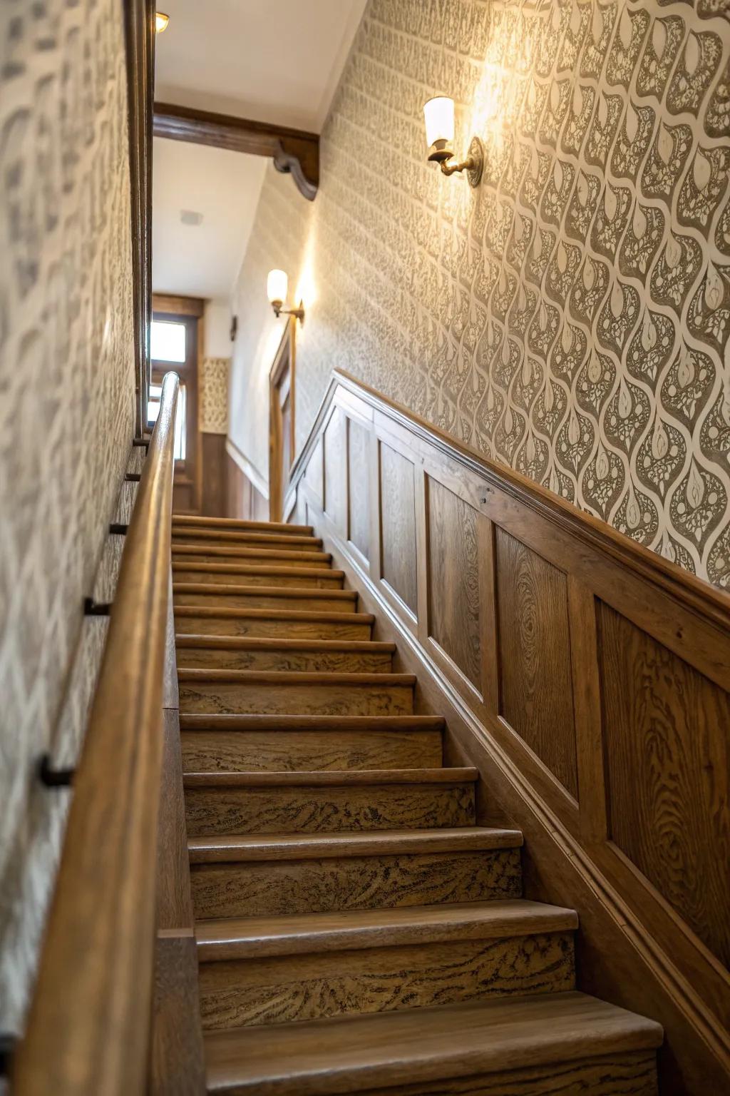 Subtle textures enhance the allure of your staircase walls.