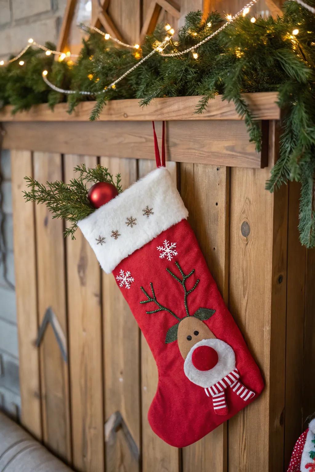 A Rudolph snout appends a playful accent.