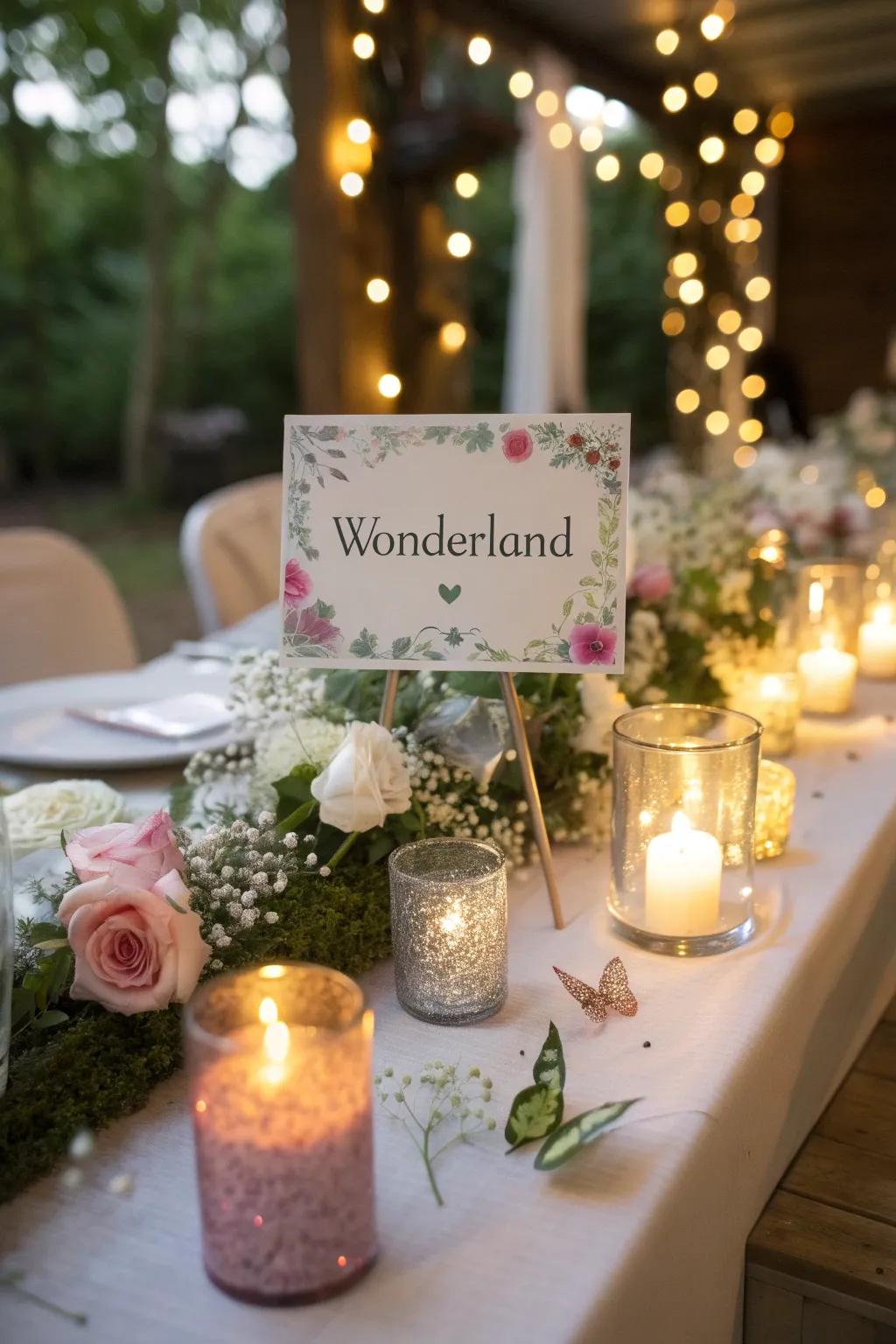 Story-inspired table names enchant with whimsy and charm.