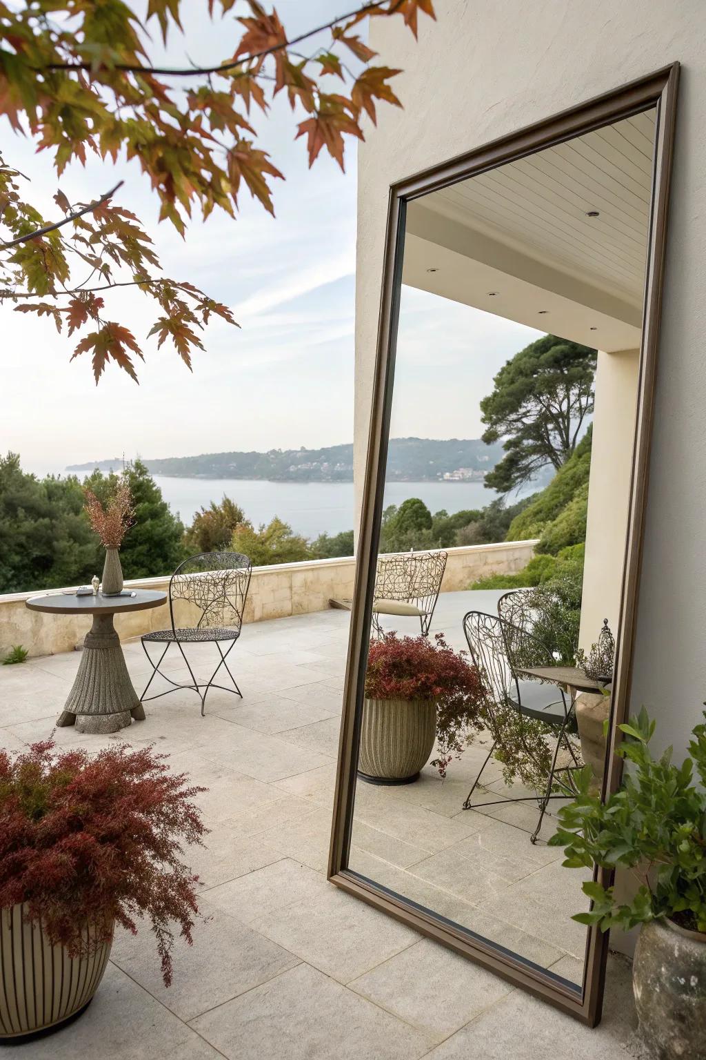 Mirrors can create small patios appear more expansive.