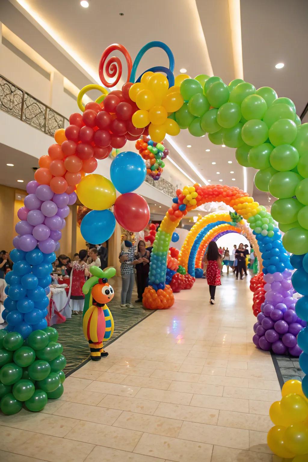 Balloon-themed celebration with vibrant and playful designs.