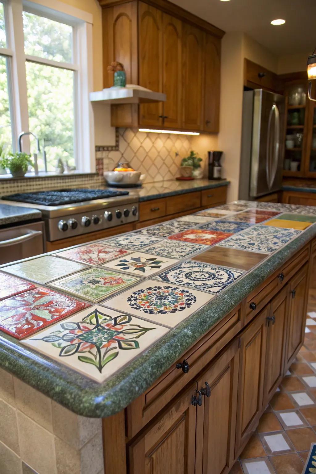 Hand-made squares contribute bespoke charm and individuality.