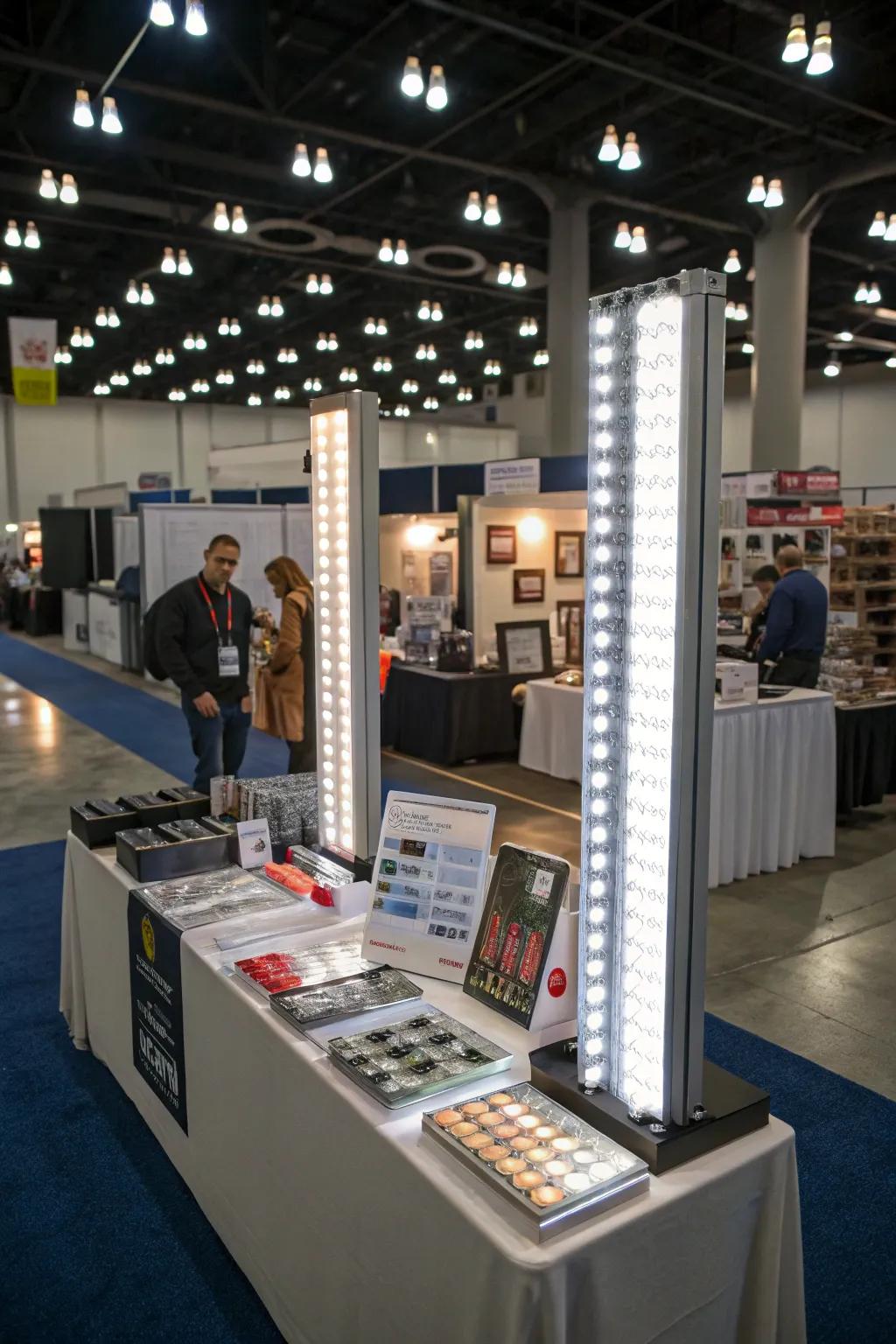 Portable light bars offer flexibility and ease of installation for a well-lit booth.