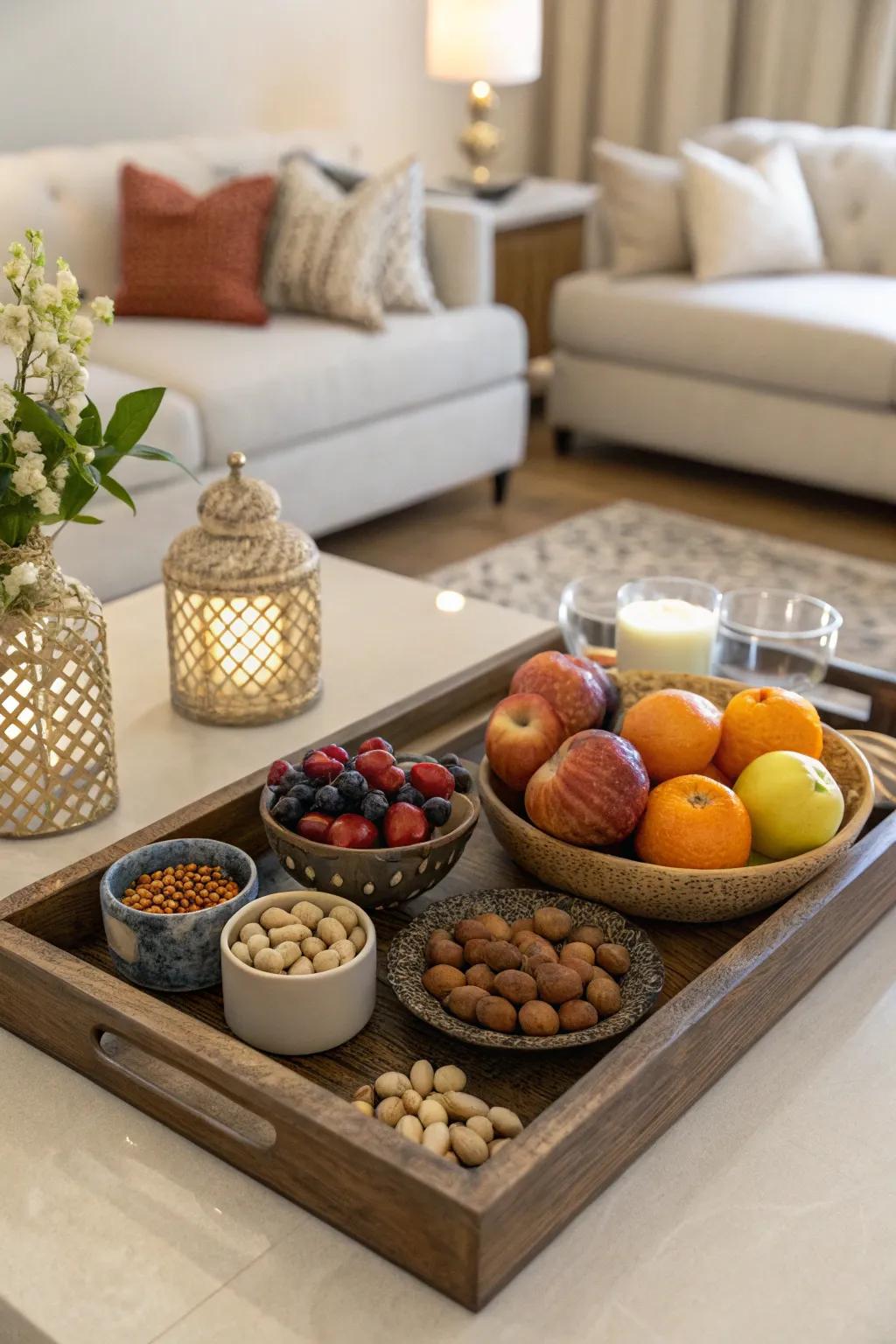 Achieve harmony with symmetrical decor arrangements.