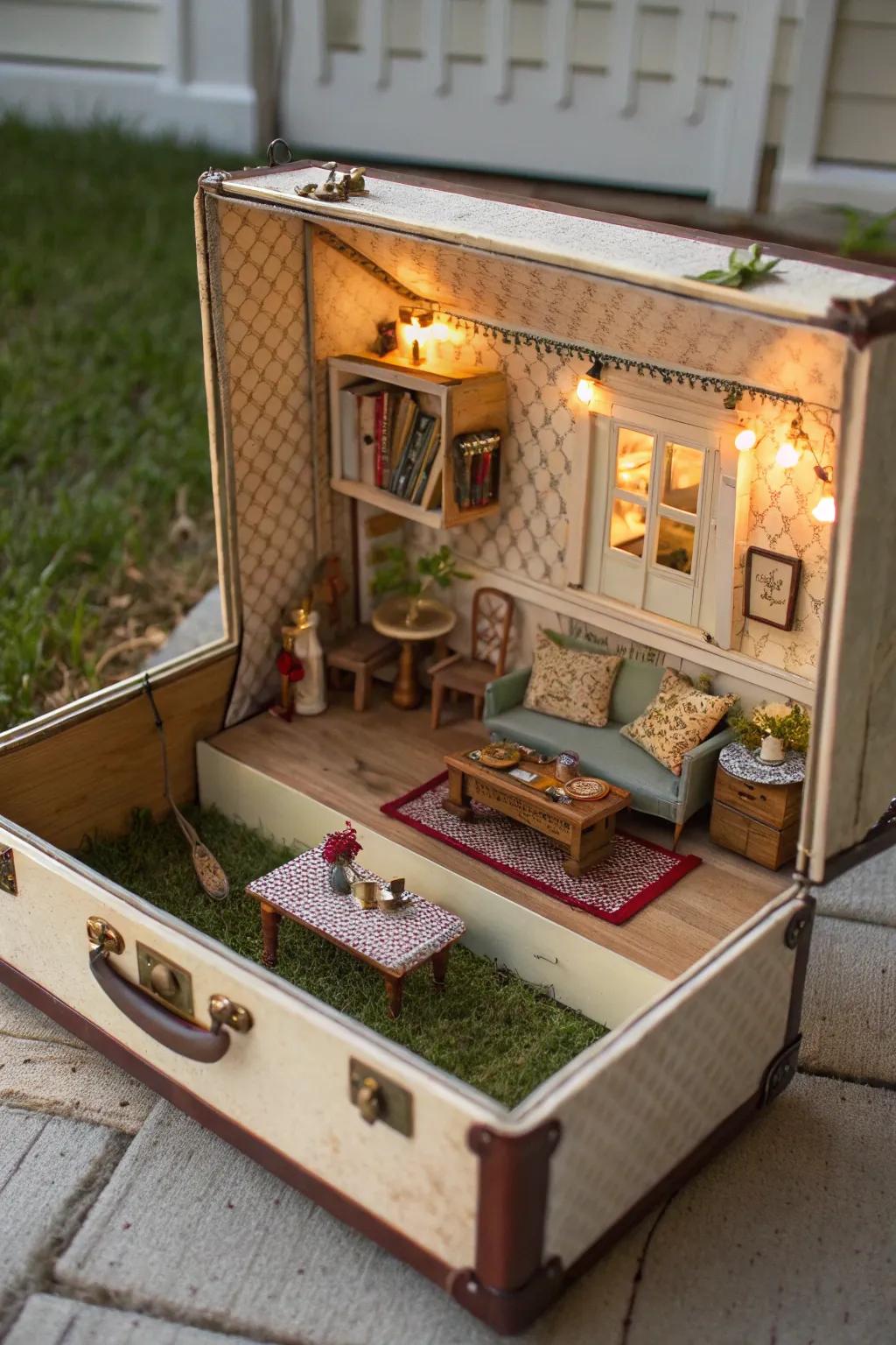 This trunk-turned-dollhouse ignites imaginative play for children.