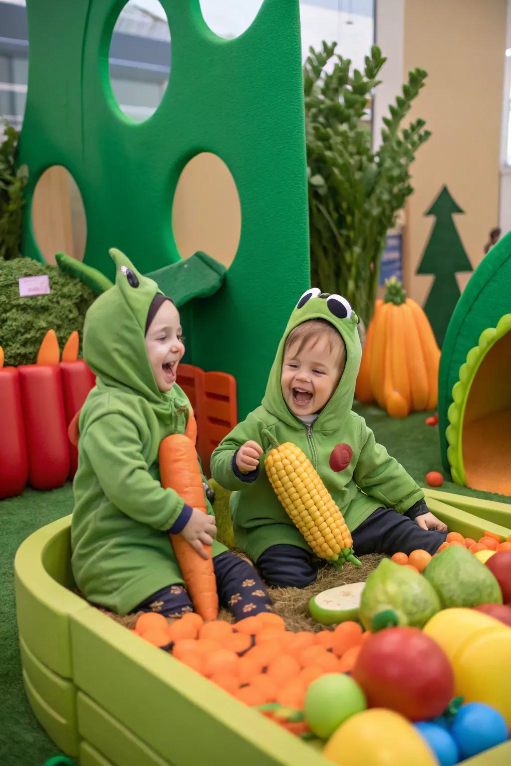 Inseparable duo: twins as peas in a pod.