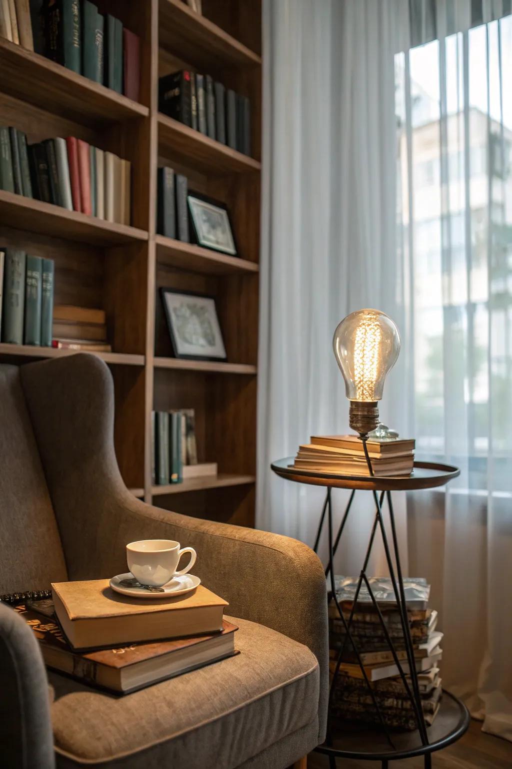 Nostalgic charm with filament bulbs.