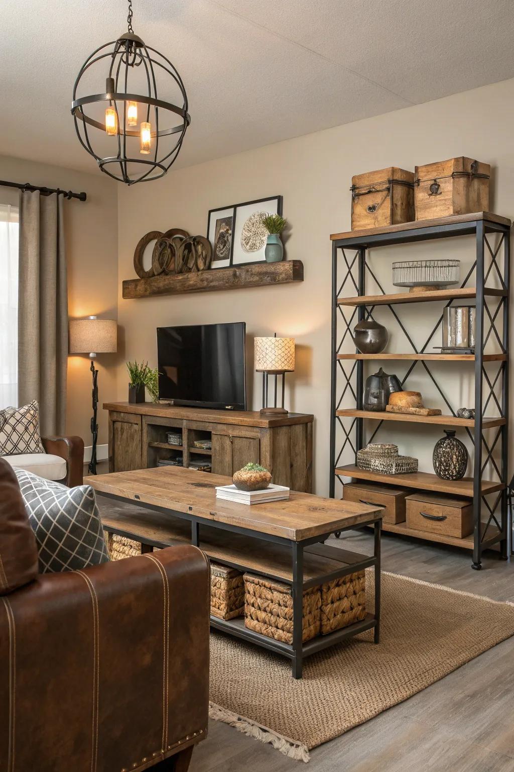 Unexpected materials create a captivating contrast in your decor.