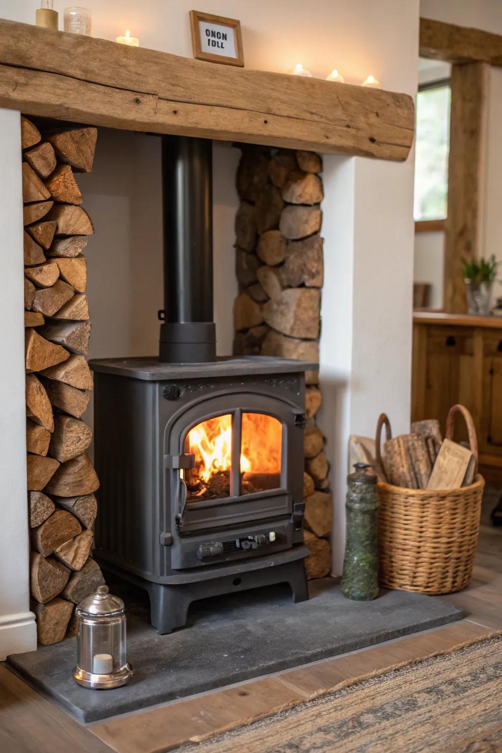 A fireplace trim adds both charm and utility to your heater setup.