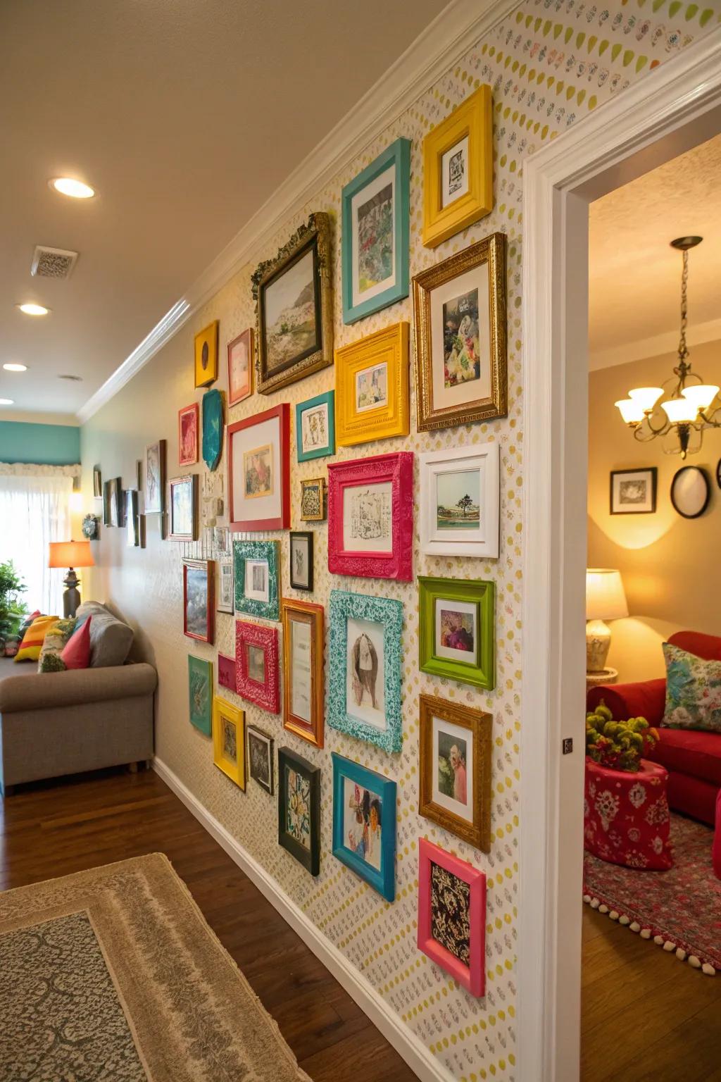 A vibrant and spirited collage wall of fame.