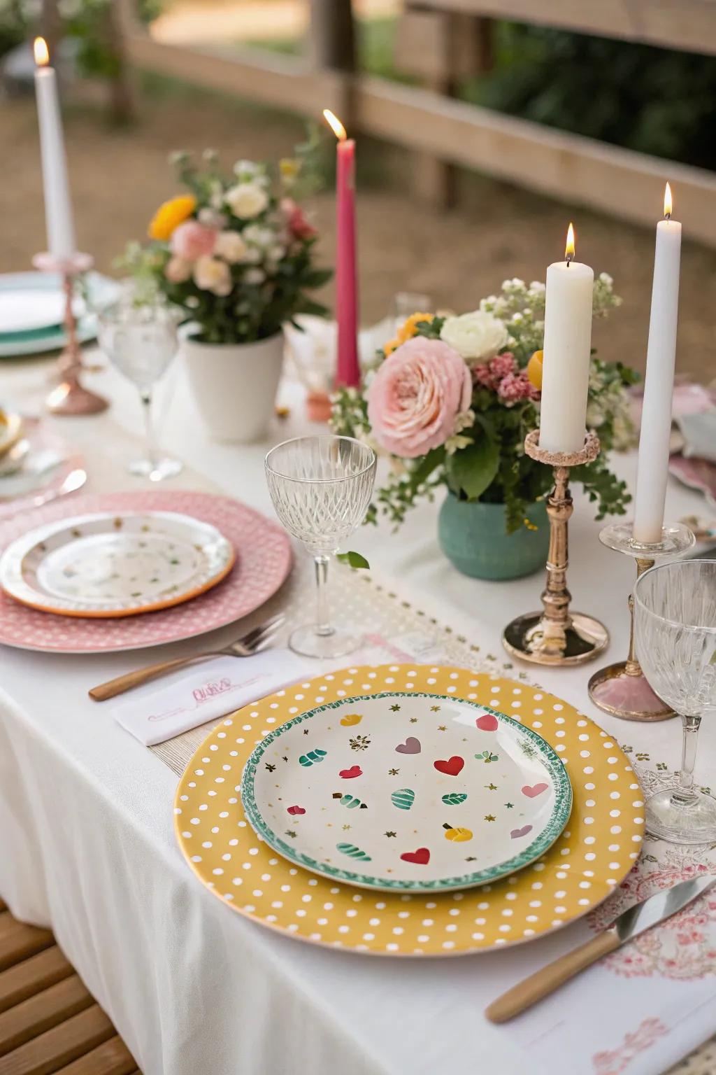 Patterned plates inject a playful element into your table.