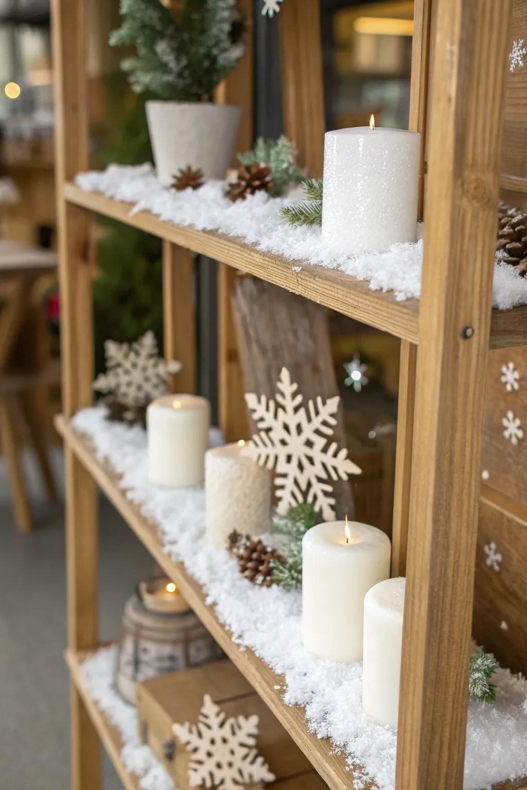 Simulated snow introduces a hint of playful winter enchantment to your design.
