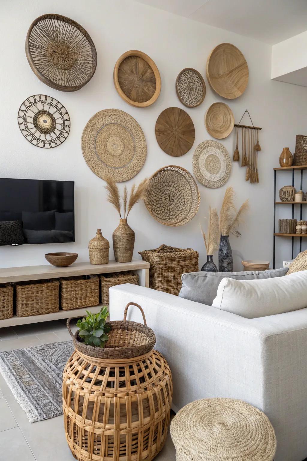 With varied shapes and textures, add dimension.