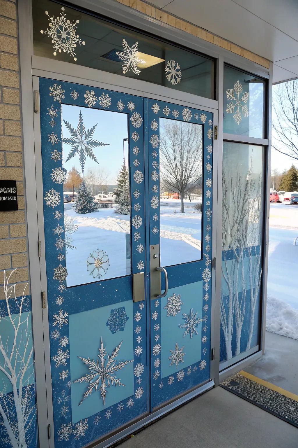 Frozen fantasia brings a magical winter feel to this door