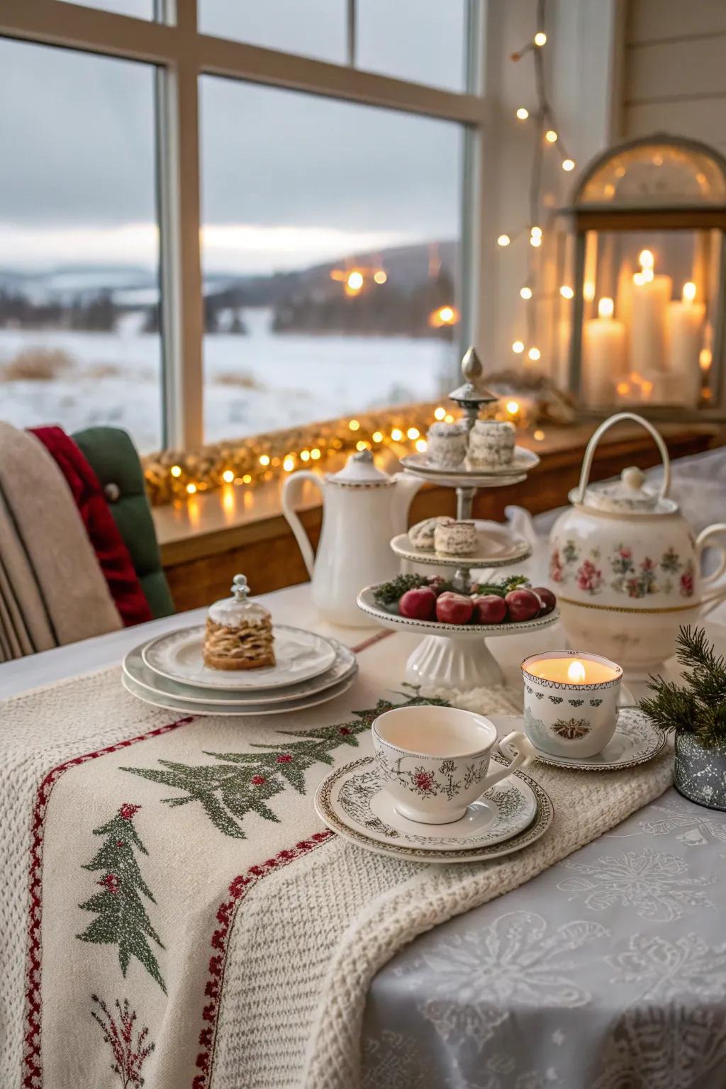 Relish a stylish wintry high tea spotlighting elegant arrangements.