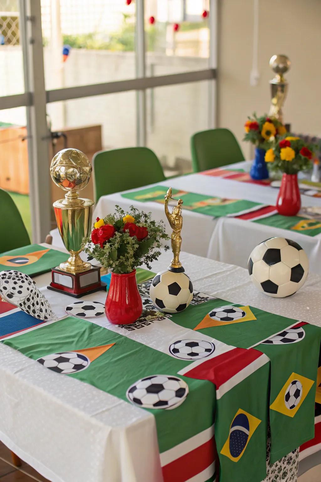 A table setting that embodies the World Cup spirit.
