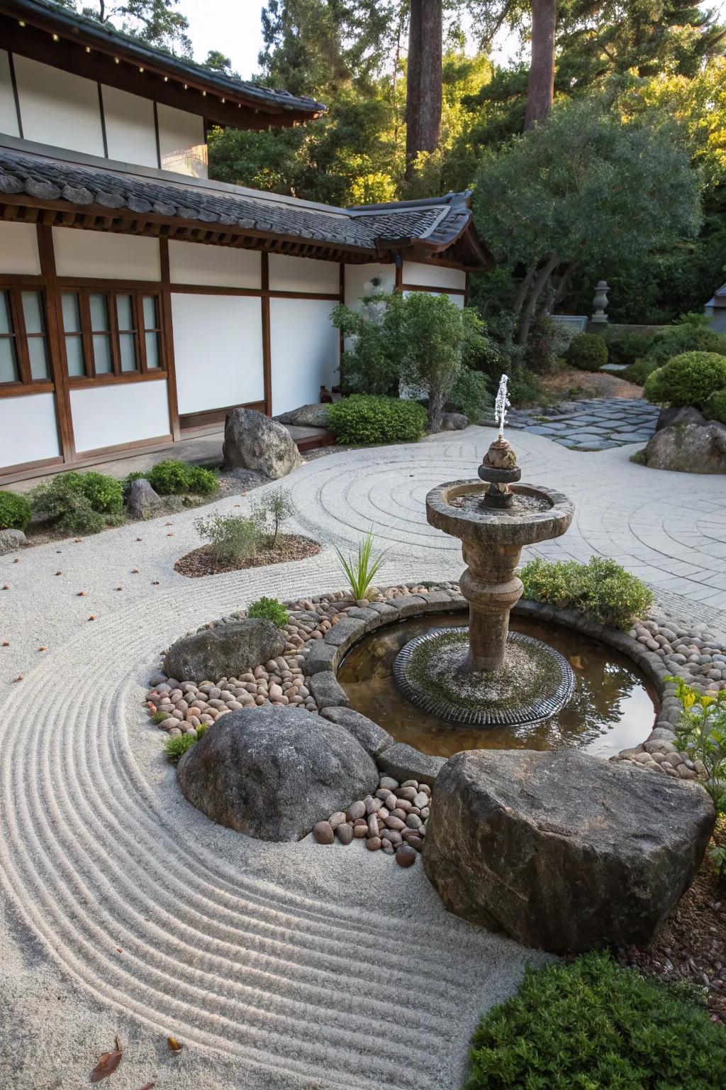 A peaceful garden spring delivering serenity and calmness to the area.