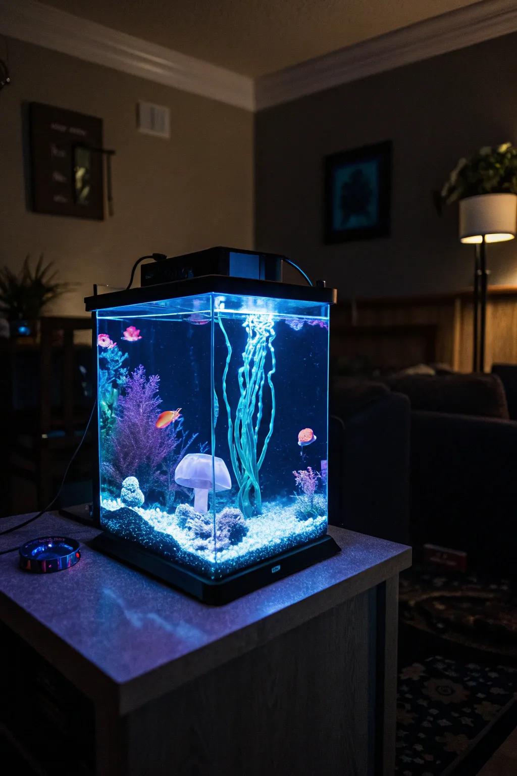 Incorporate magic to your tank through an enchanting nighttime radiance.