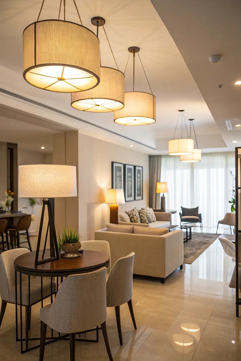 Layered lighting enhances the ambiance of your home.