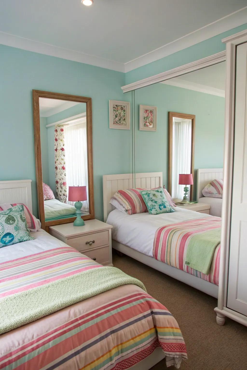 Mirrors to enhance light and space.