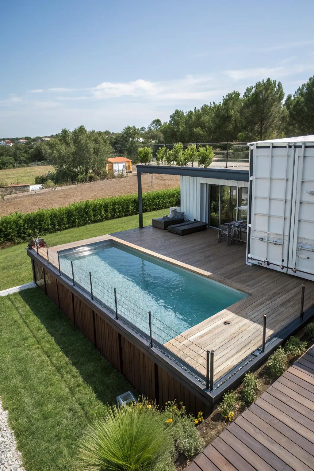 Think beyond convention with a shipping container deck.