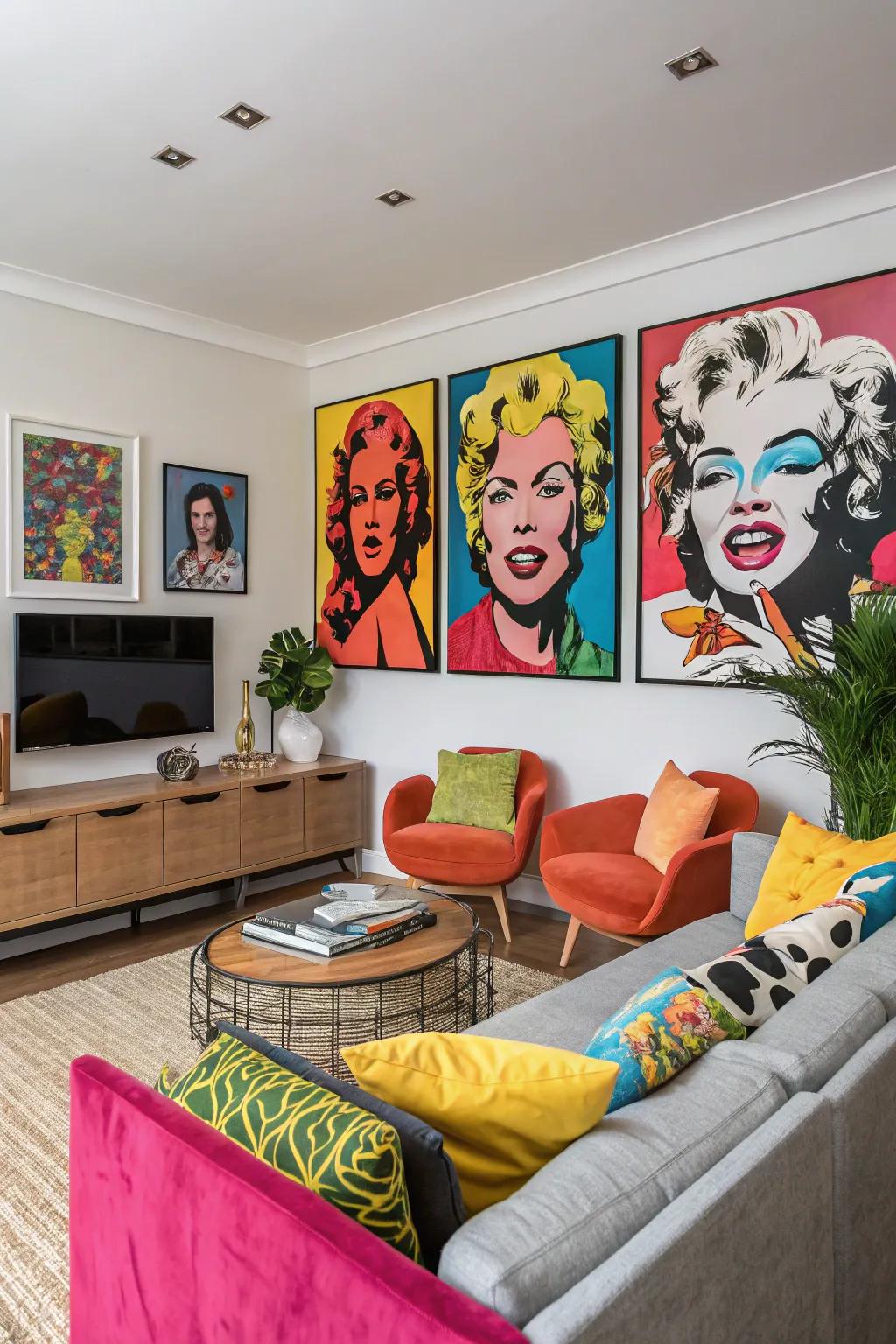 Pop art portraits introduce bold and daring energy to your walls.