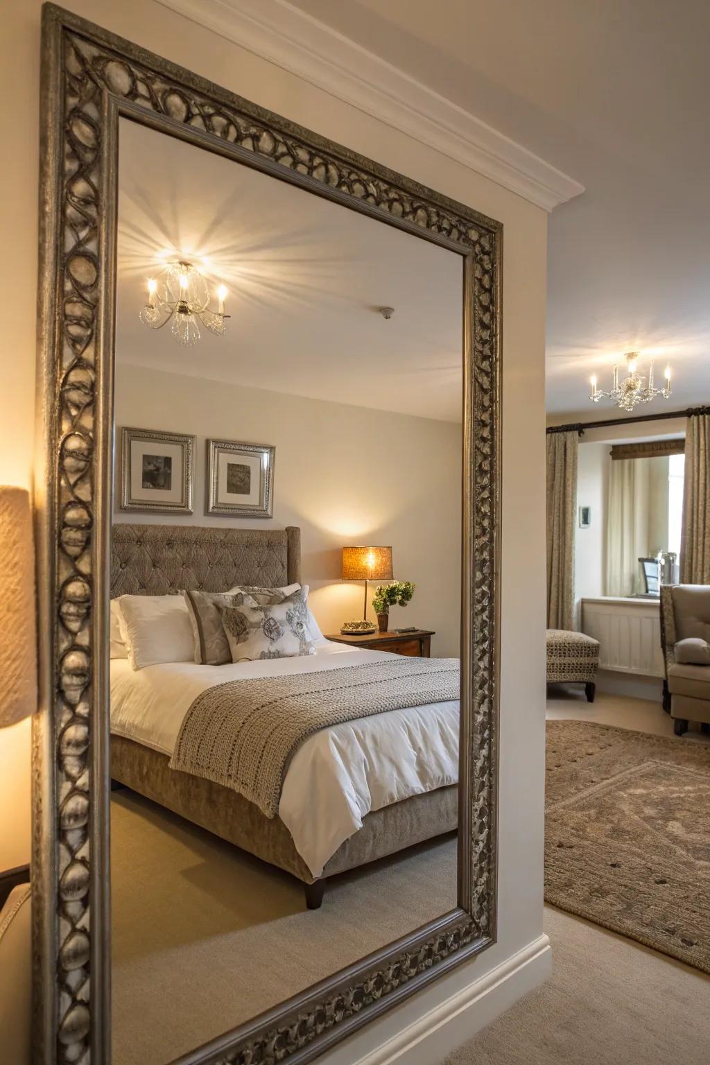 Amplify your space through a striking mirror.
