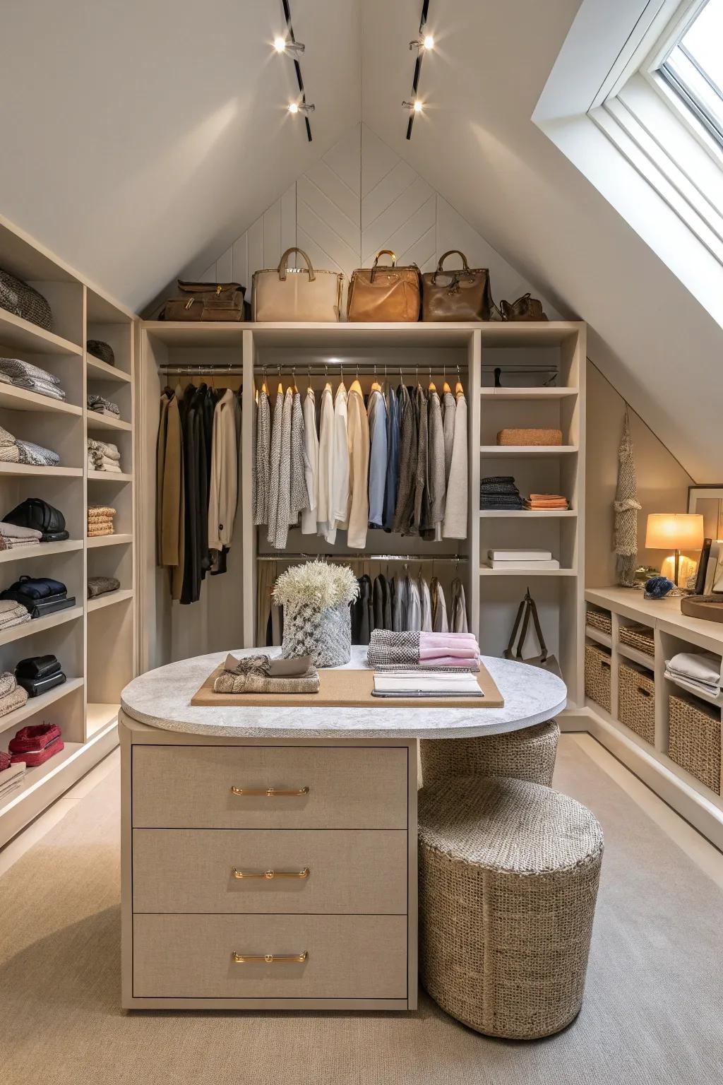 A display table keeps favorite items within reach and enhances style.