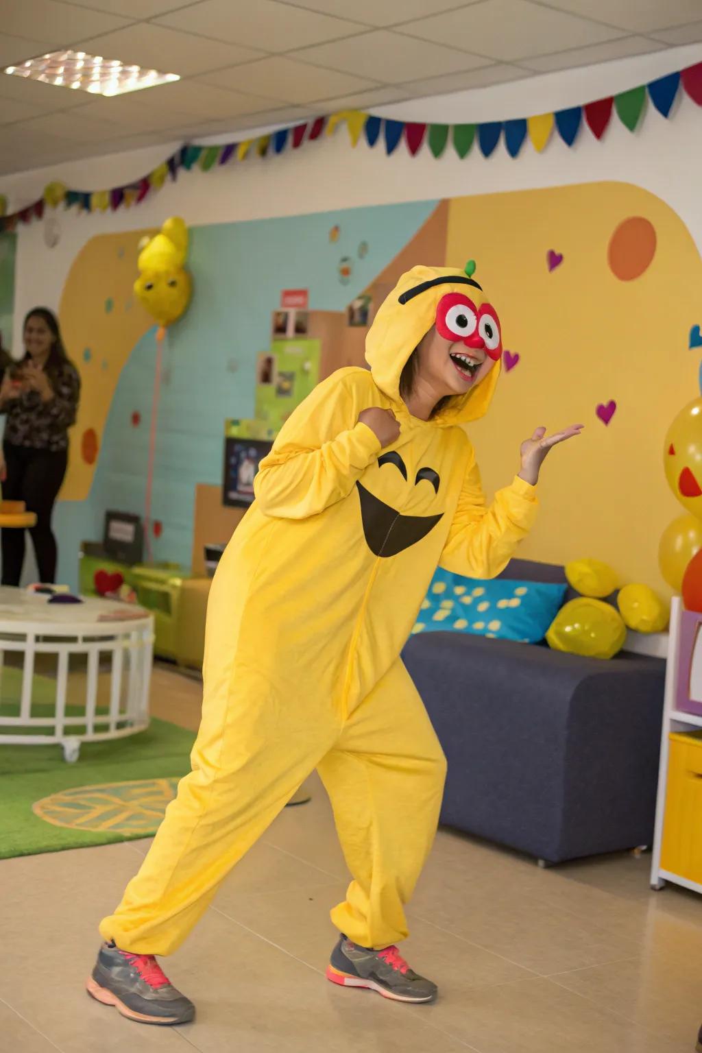 Express yourself with a playful emoji attire.