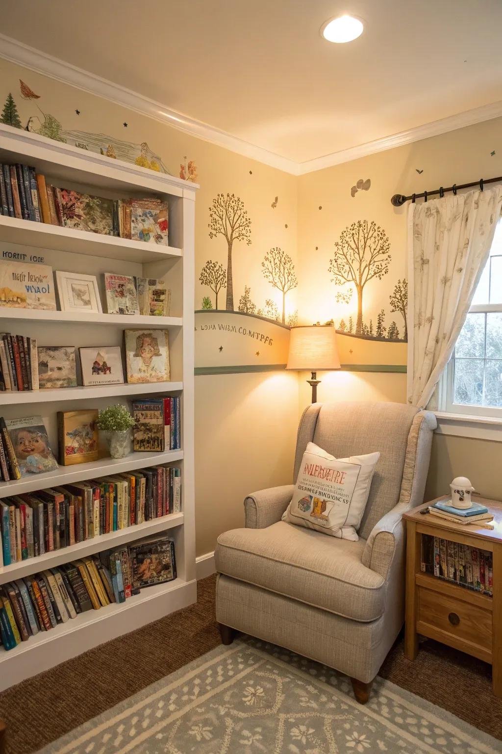 Step into a universe of narratives within a storybook-themed nursery.