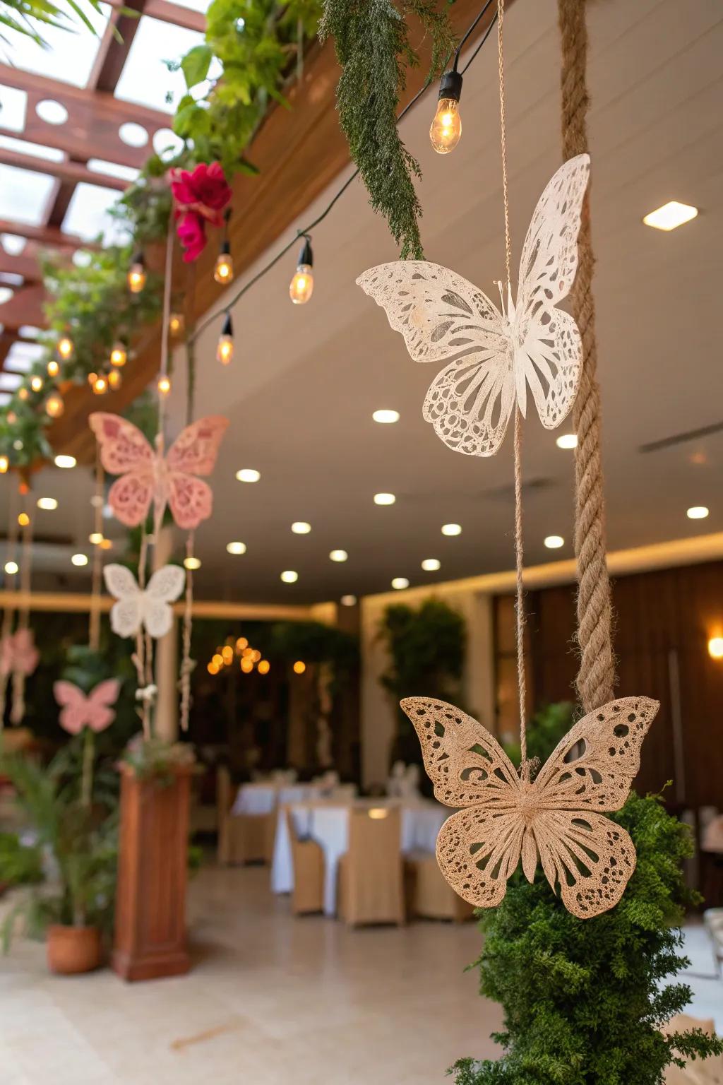 Eco-friendly butterfly decor adding a sustainable element.