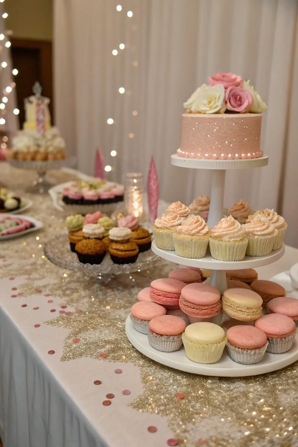 Edible table décor adds a sweet accent to the decorations.