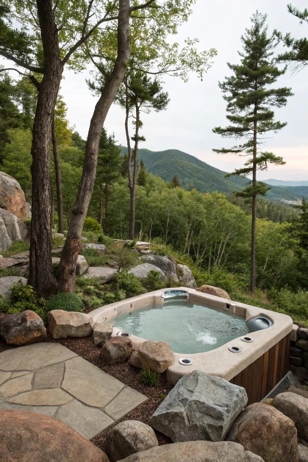 Seamless integration makes the spa tub a natural part of your landscape.