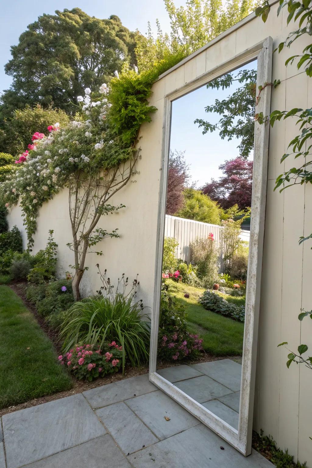 Mirror walls expand visual space.