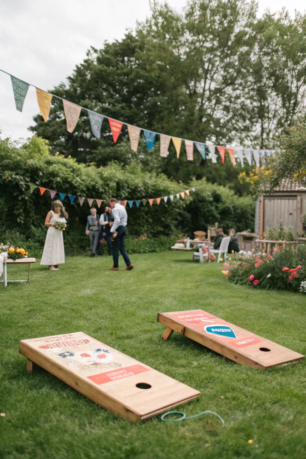 An interactive game section offers entertainment and amusement for attendees.