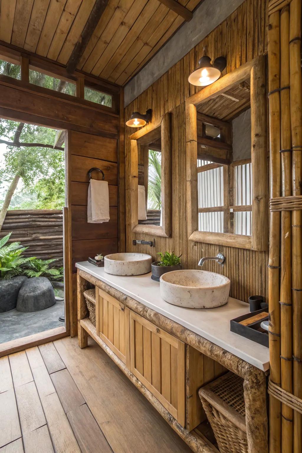 Sustainable materials unify style with environmental awareness.