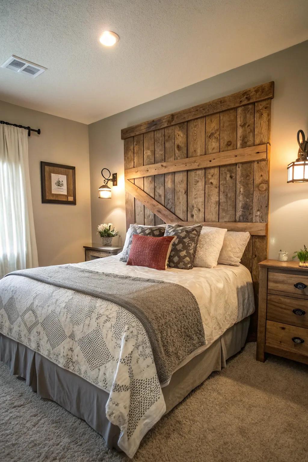 Repurposed wood adds unique charm to aesthetic design.