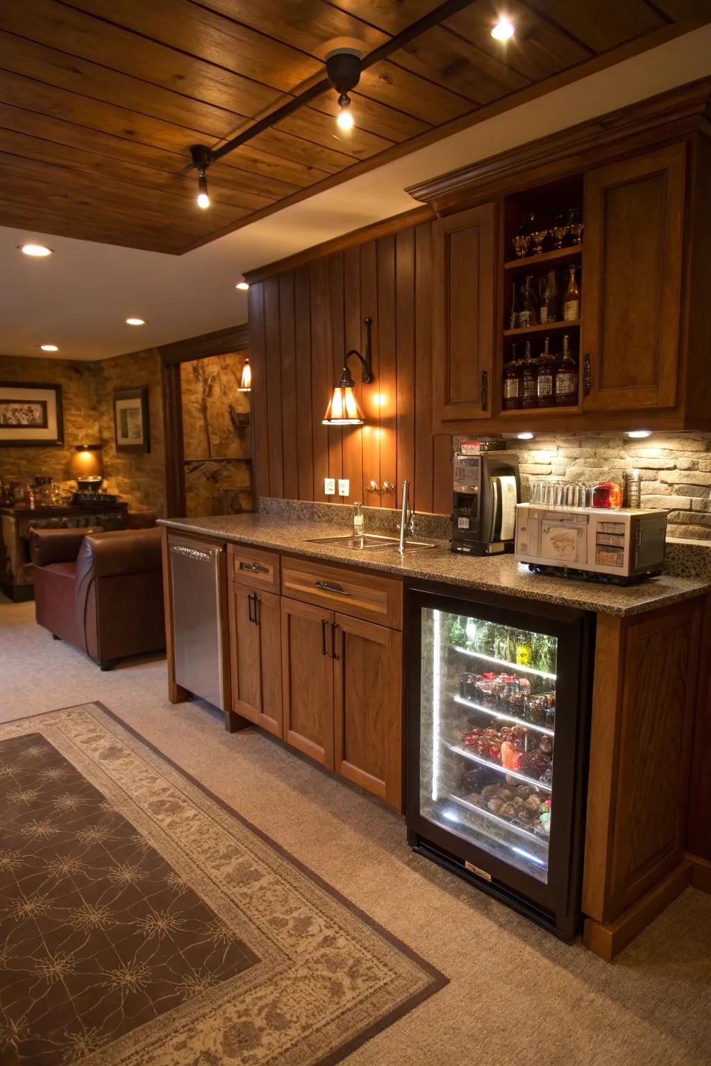 Integrated appliances offer convenience and style.