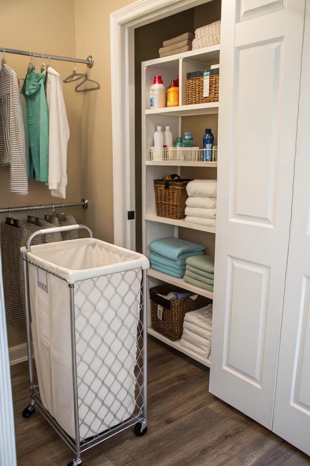 A washing area within your closet adds efficiency.