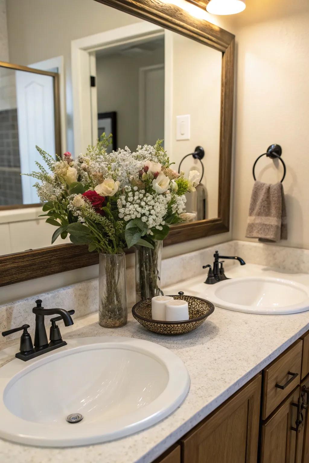 A central focus point bridging the space.