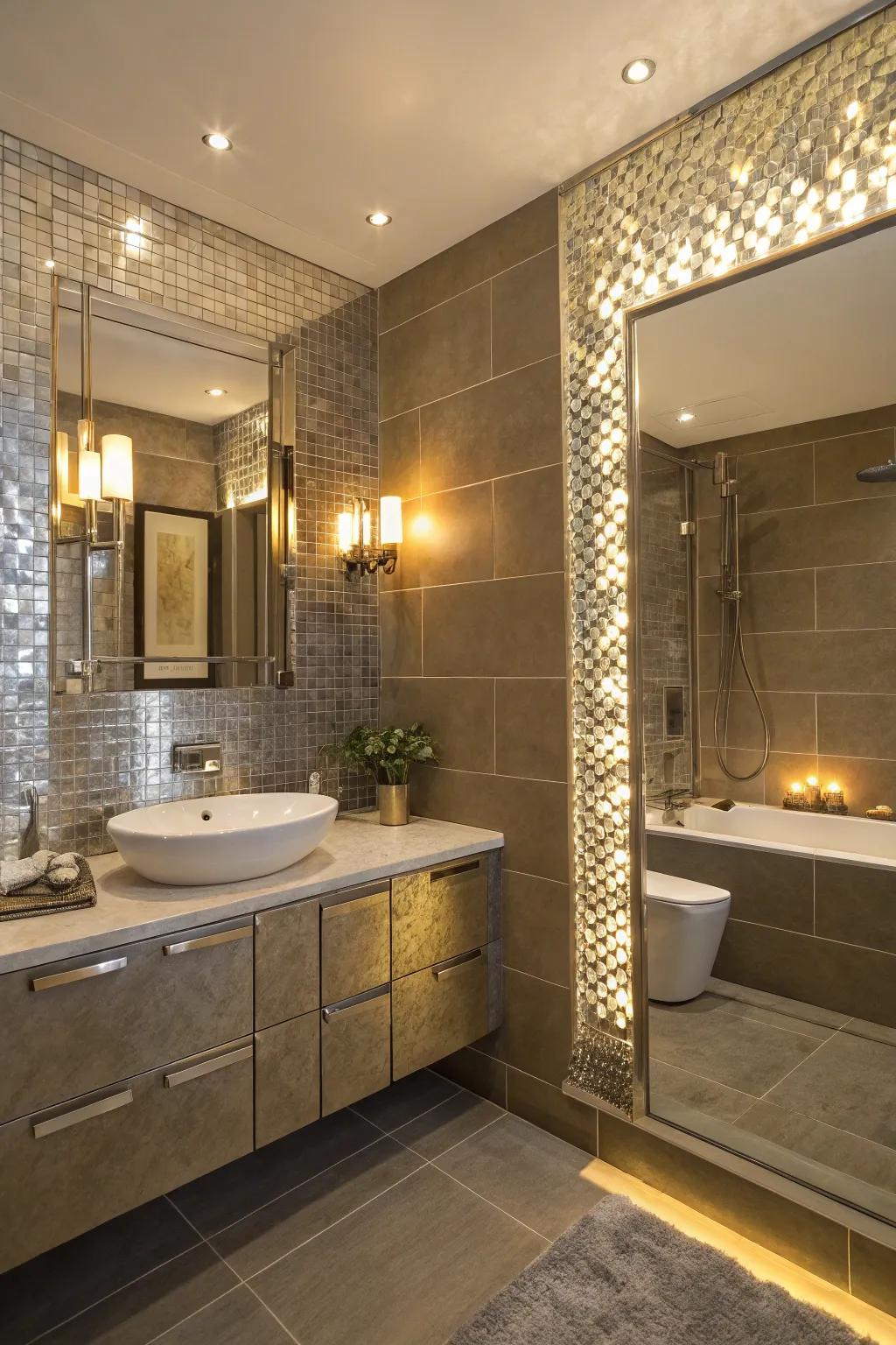 Add a detail of glamour with shimmering metallic surfaces.