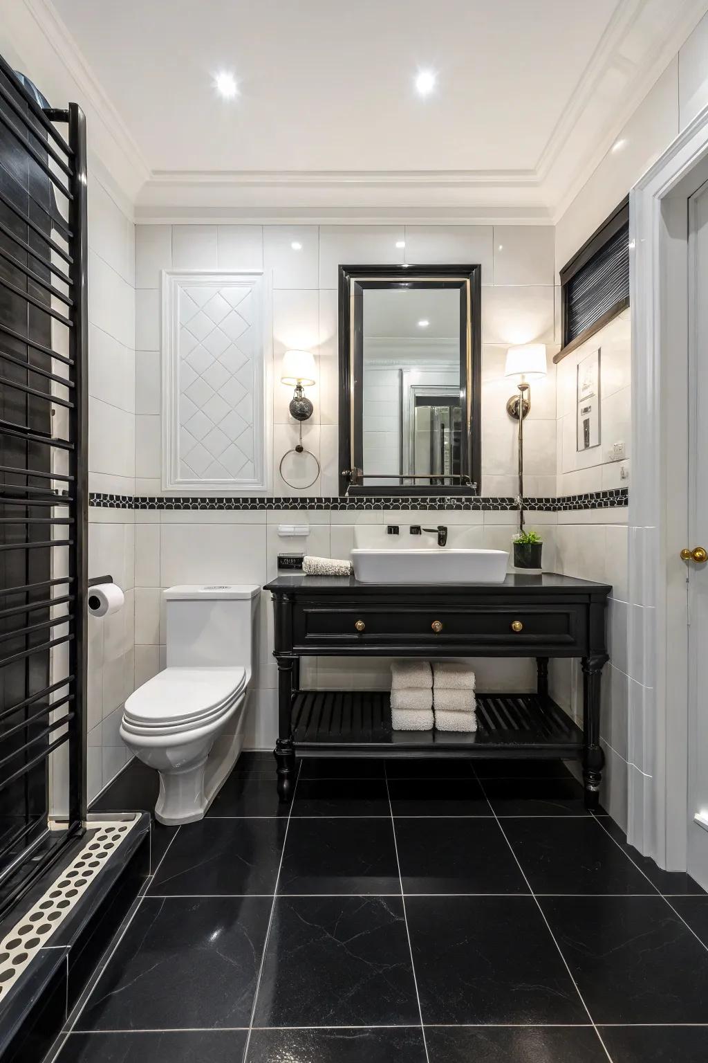 A monochrome scheme emanates refinement and elegance.