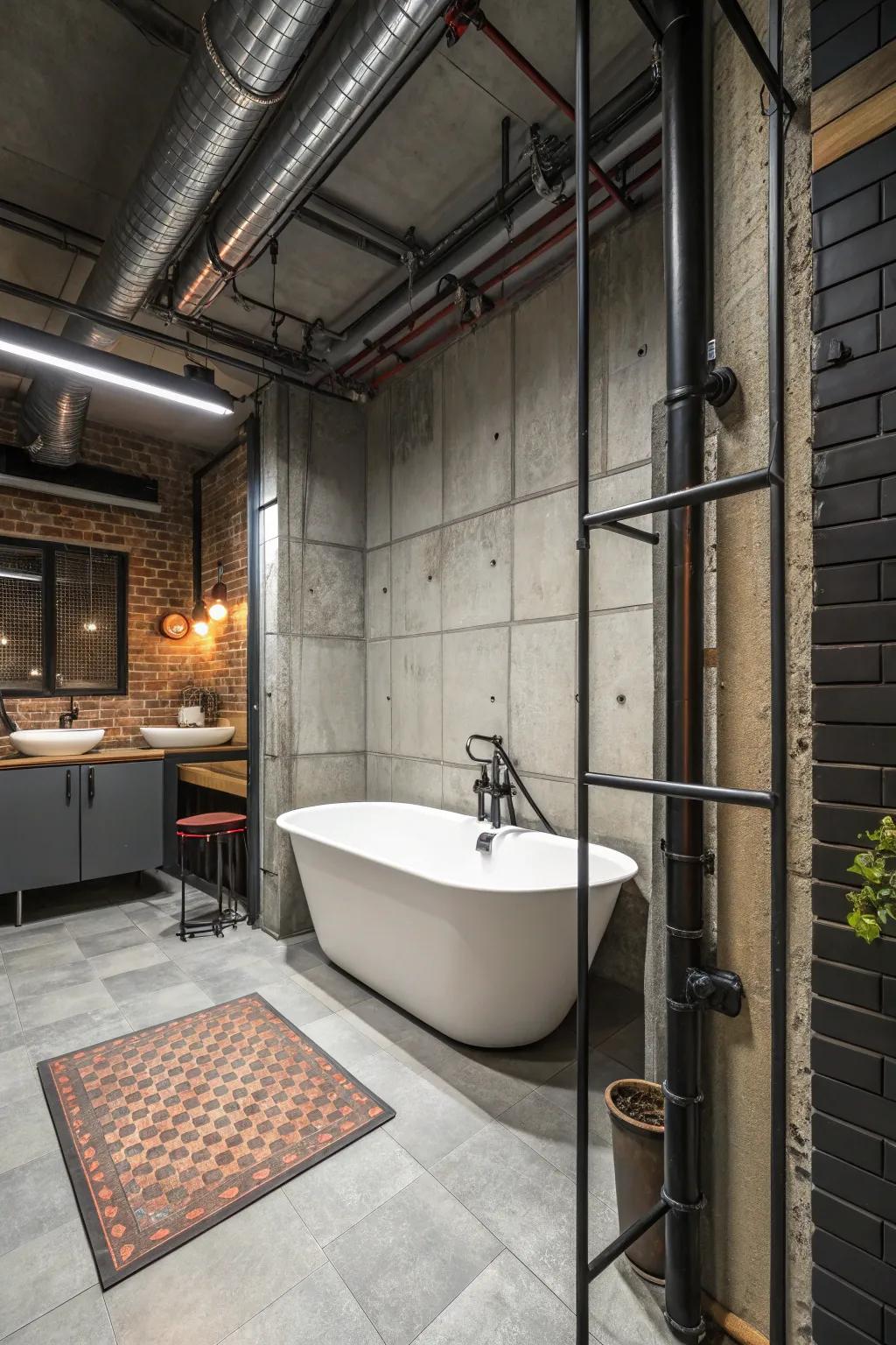 Bring an edgy touch to your bathroom with an industrial chic bathtub frame.