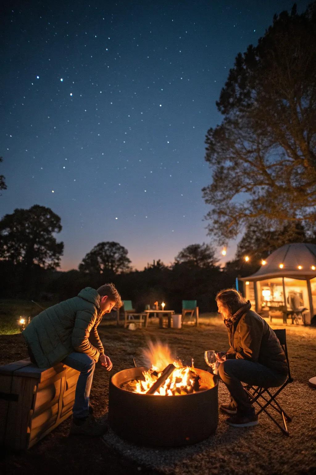 A magical S'mores and Starry Skies BBQ gathering.