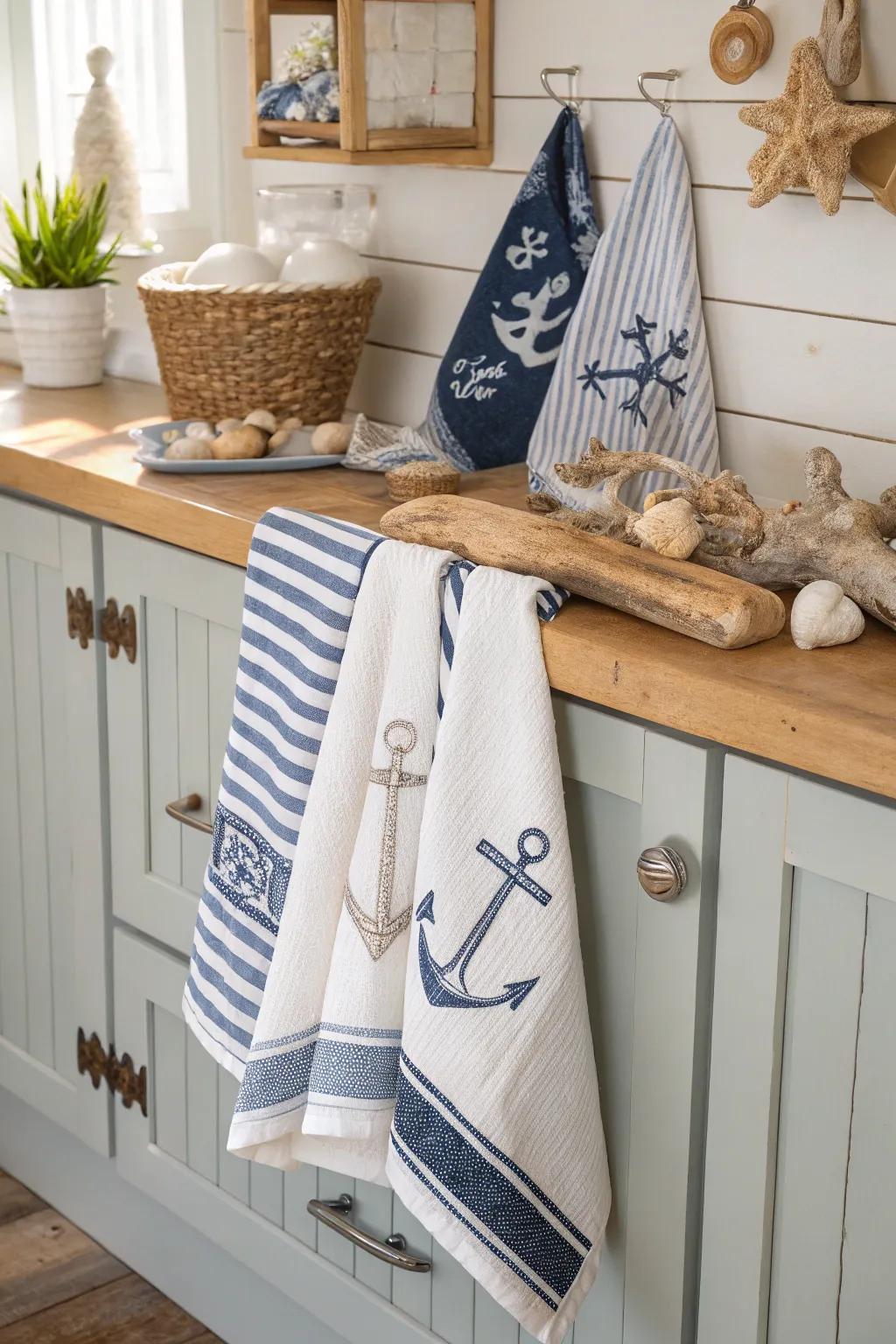Convey a hint of the sea to your cooking area with marine napkins.