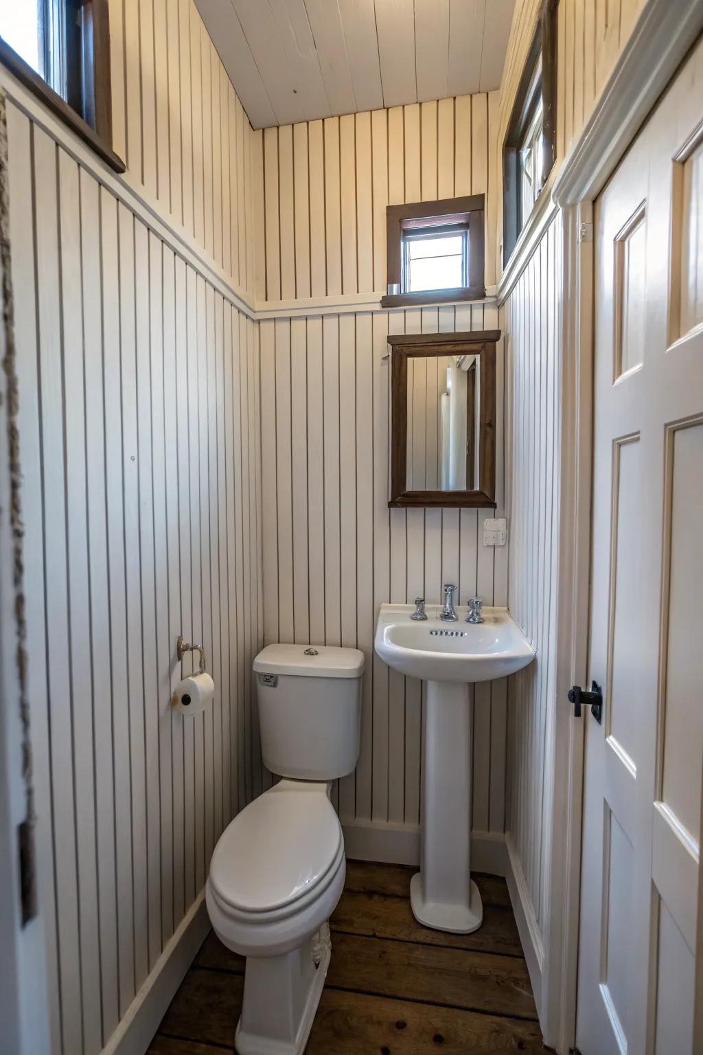 Vertical paneling orientation boosts height perception.