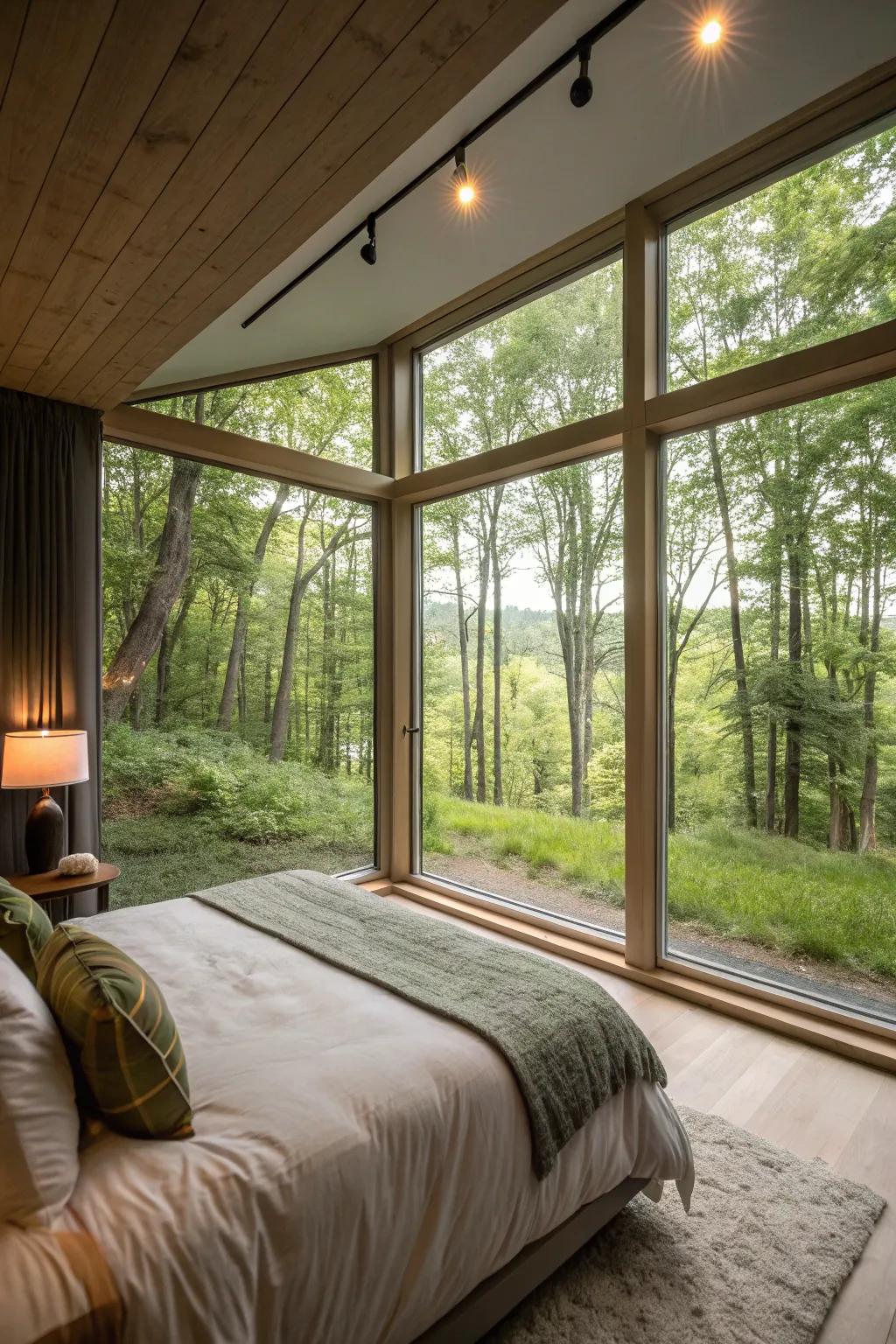 Unframed windows offer expansive views and a seamless design.