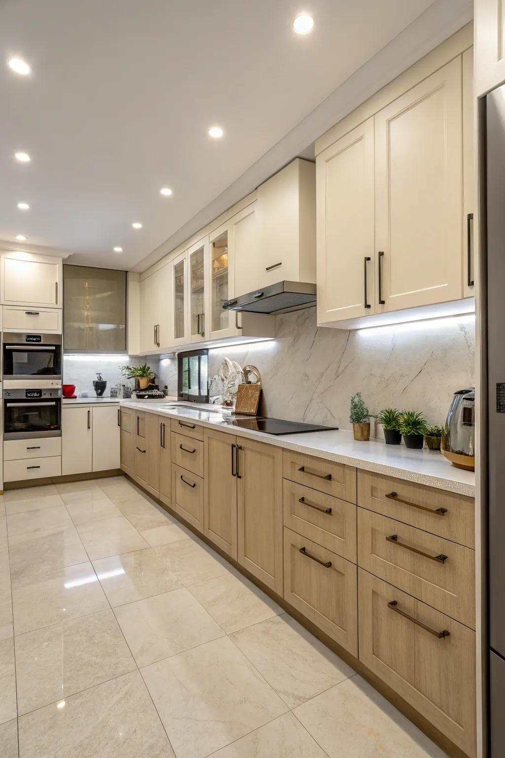 A dual-tone scheme adds depth and visual interest.