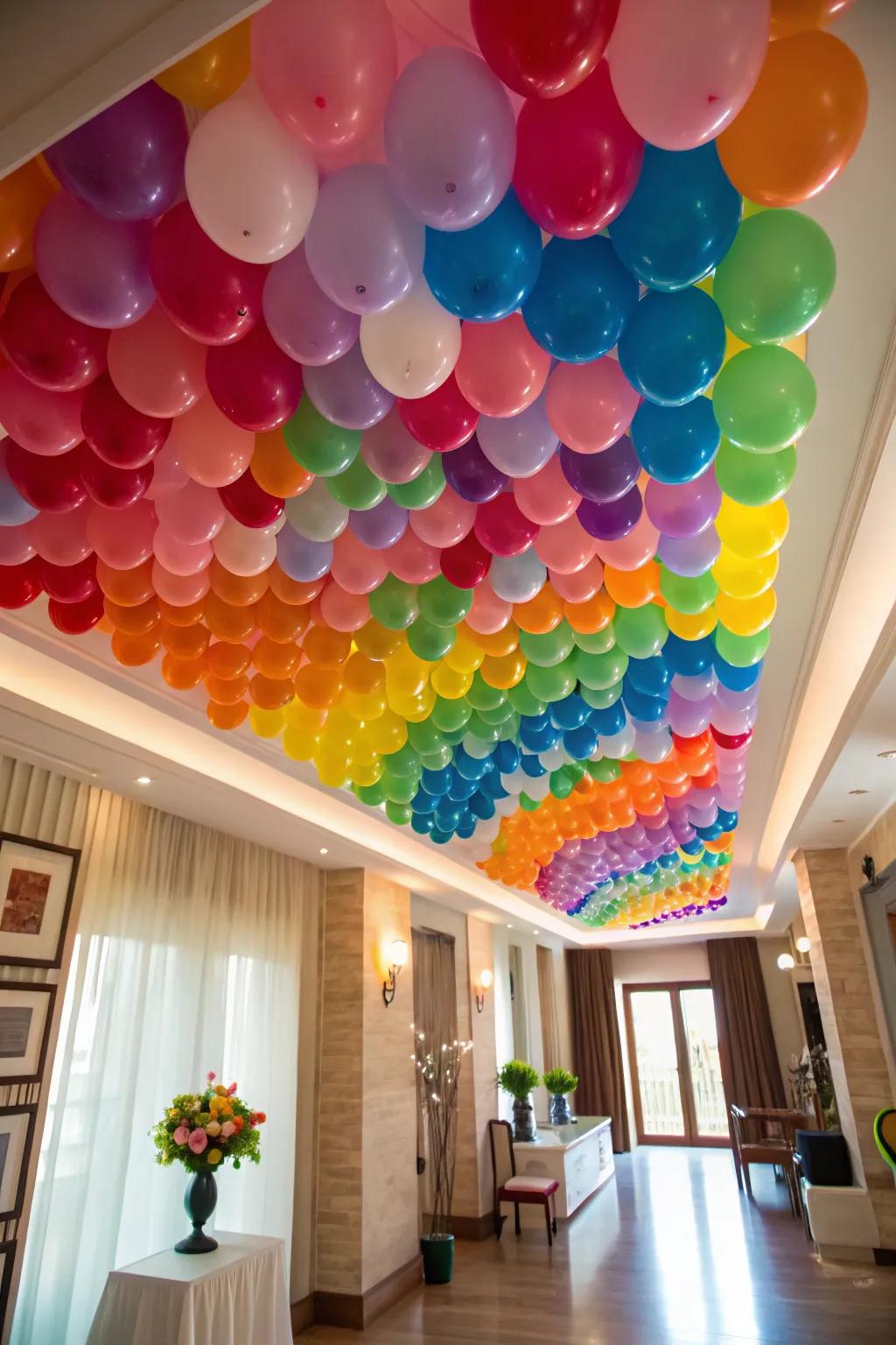 A balloon-covered ceiling is a definite show-stopper.